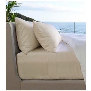 Cariloha Bamboo Bed Sheets Cal King in color Coconut Milk